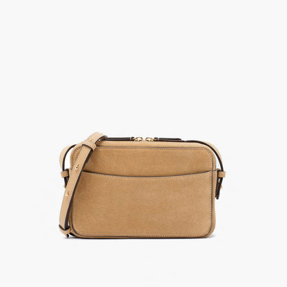 08 - Camera Clutch in Sand Suede
