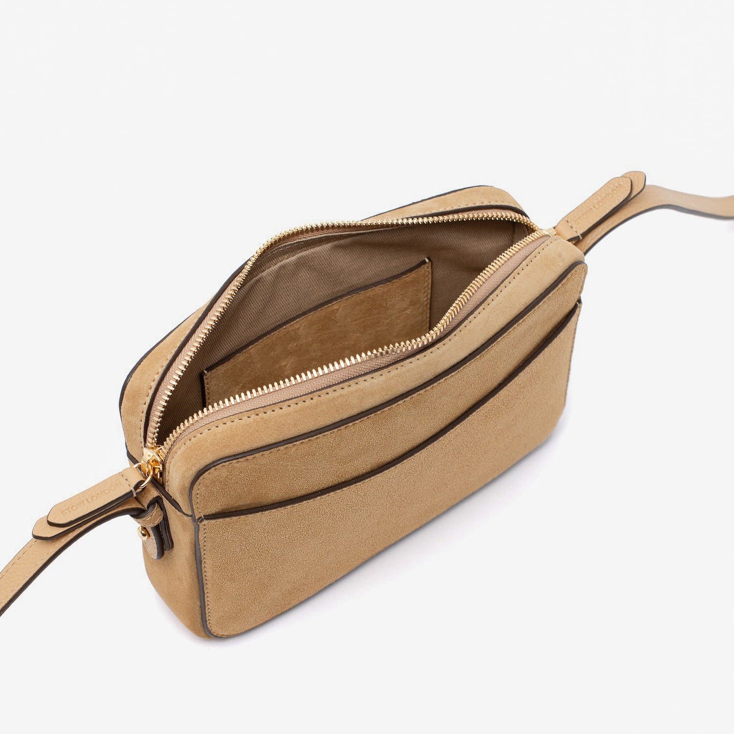 08 - Camera Clutch in Sand Suede