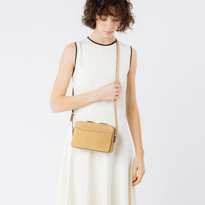 08 - Camera Clutch in Sand Suede