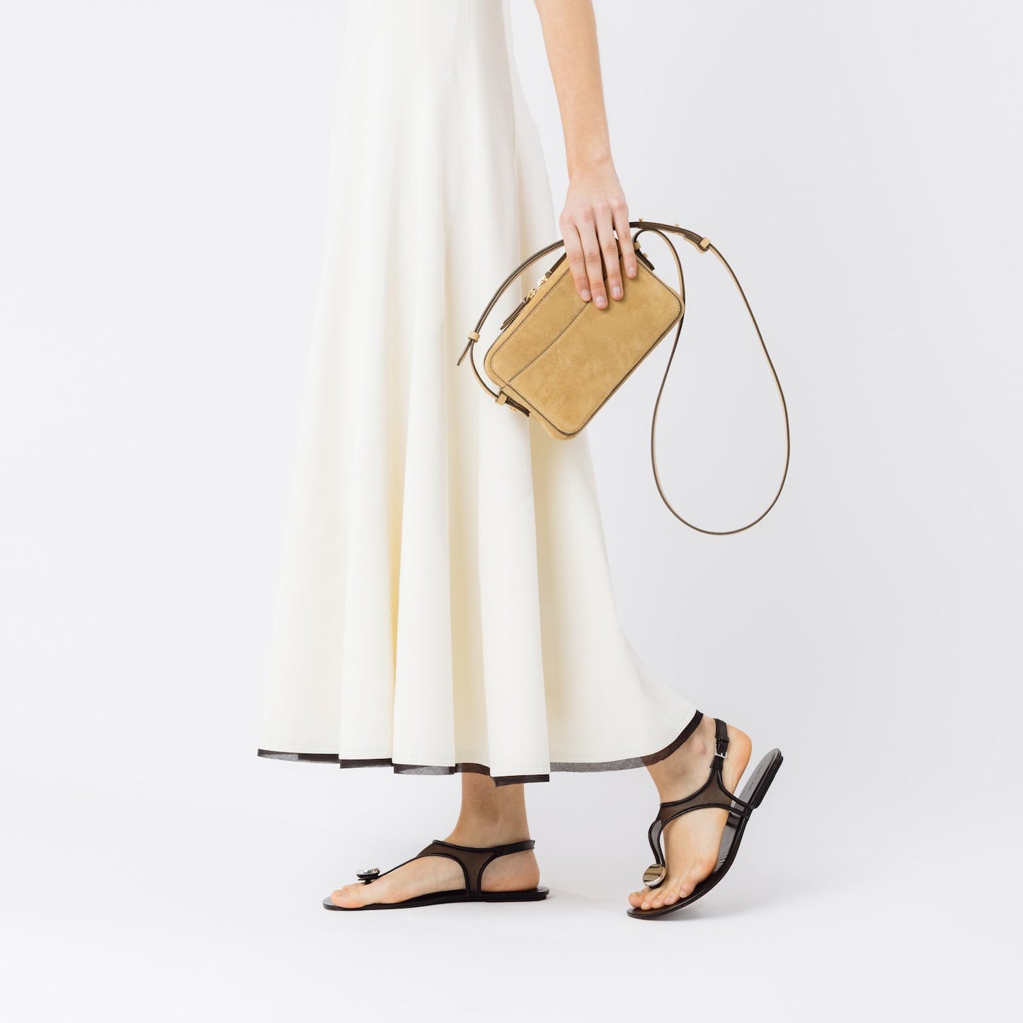 08 - Camera Clutch in Sand Suede
