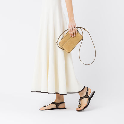08 - Camera Clutch in Sand Suede